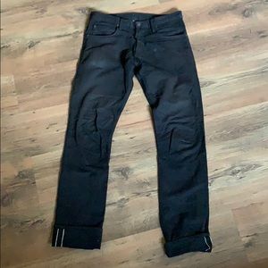 Freenote washed black denim pants.